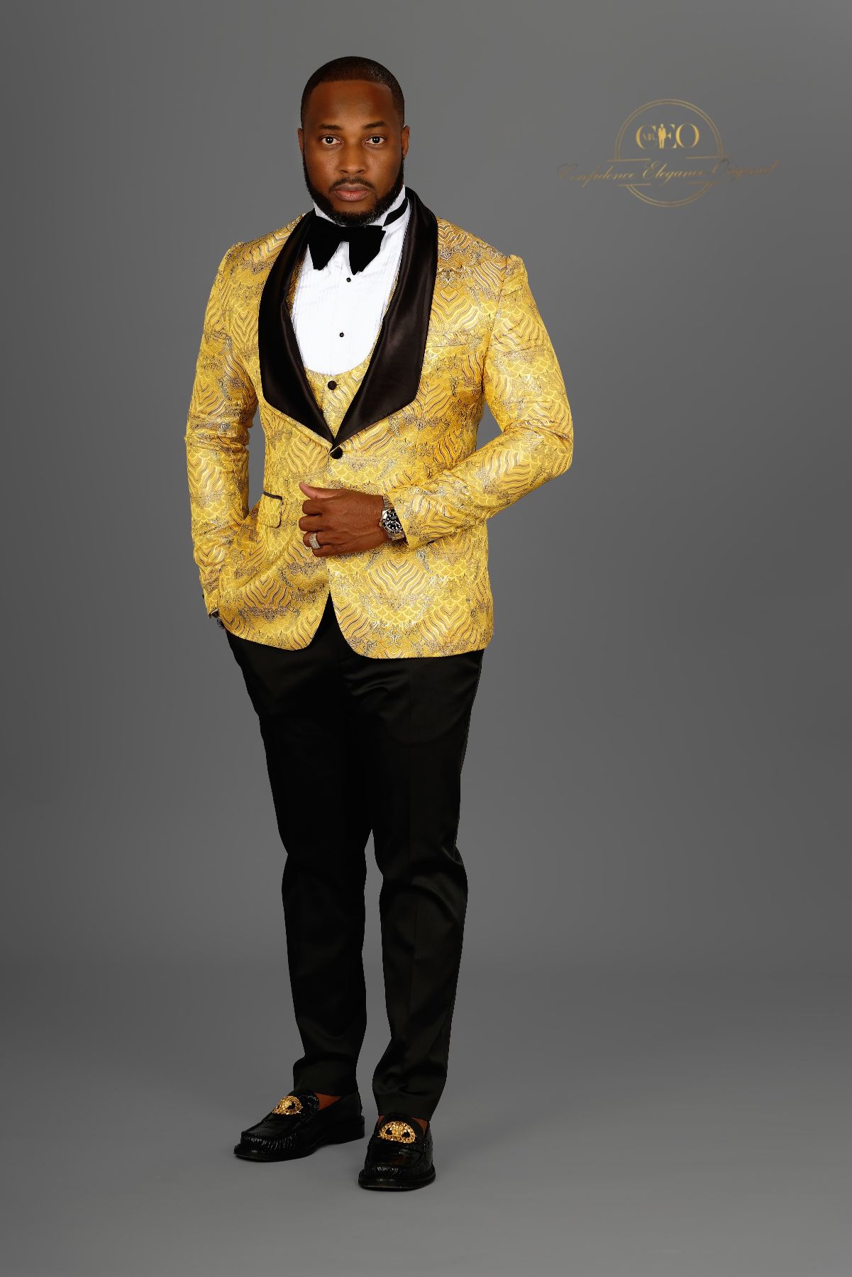 Men Royal Blue Suits Yellow Vest Wedding Formal Tuxedos Peak Lapel Jacket  Custom | eBay