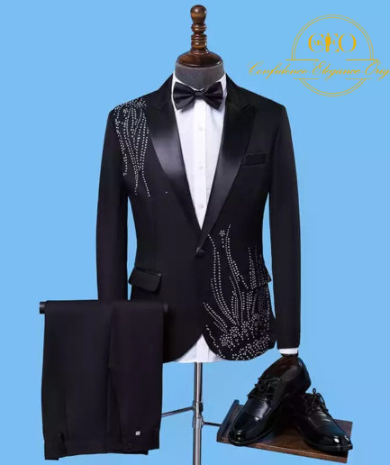 Black & White Crystal 2 Piece Suit-$400