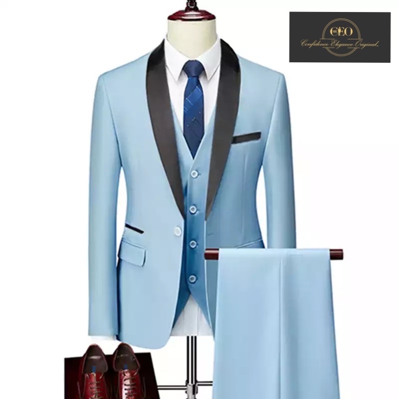3 Piece Baby Blue Mr. Elegant Single Breasted True CEO Tuxedo – Mr CEO ...
